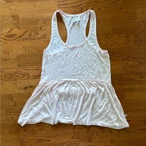 Gilly Hicks Light Pink Tank Peplum Racerback Semi Sheer Blush XS Soft